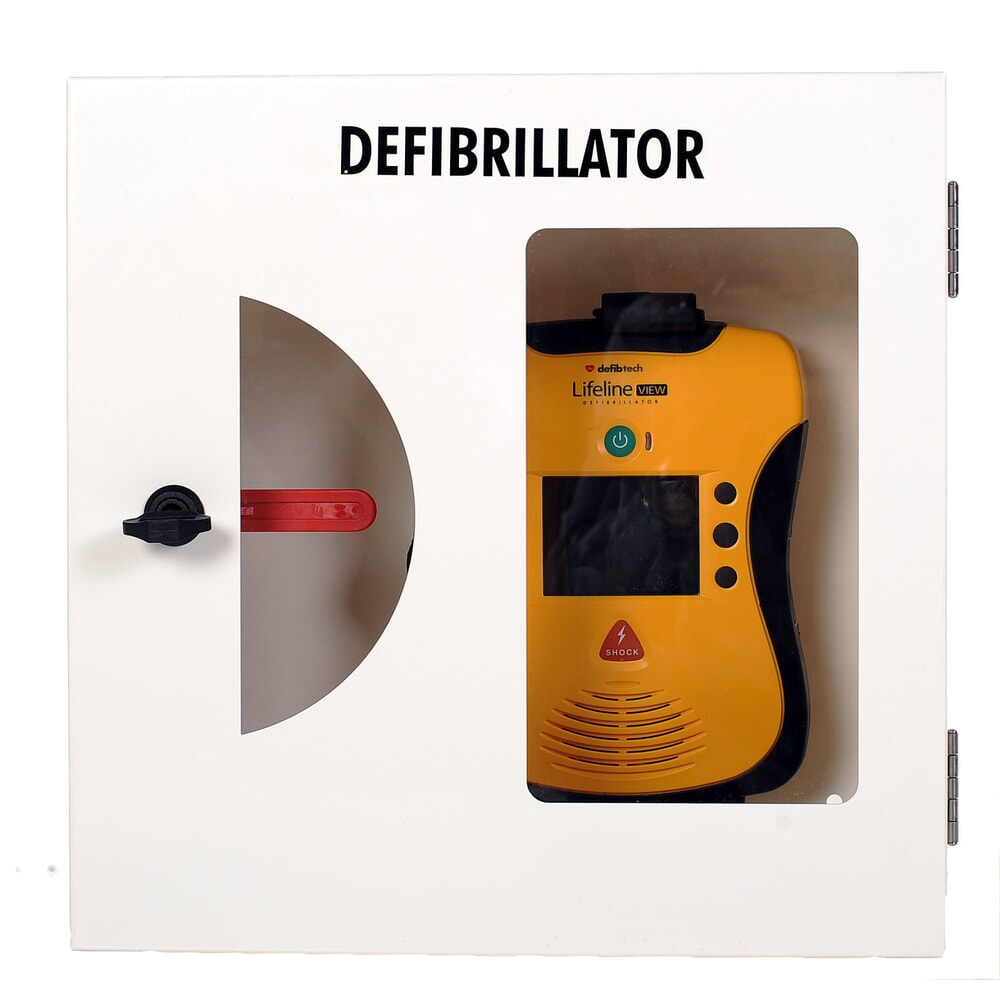 Produktabbildung Nr. 3: defibtech Defibrillatoren-Schrank mit Einschlagscheibe und akustischem Alarm, reinweiss