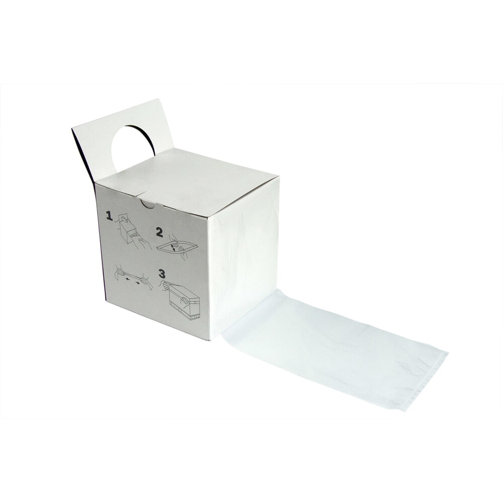 Produktabbildung Nr. 1: Dehnband, transparent, 1200x100mm, in Spenderbox (100 Bänder ), 1 VE = 100 Stk