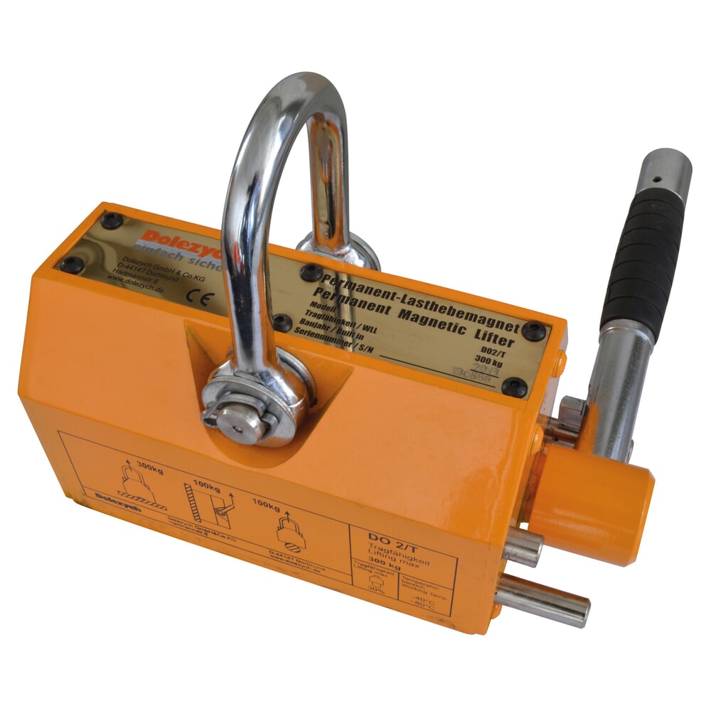 Produktabbildung: Dolezych Permanent-Lasthebemagnet Do 2 T100, TK Flachmaterial 100 kg, TK Rundmaterial 30 kg