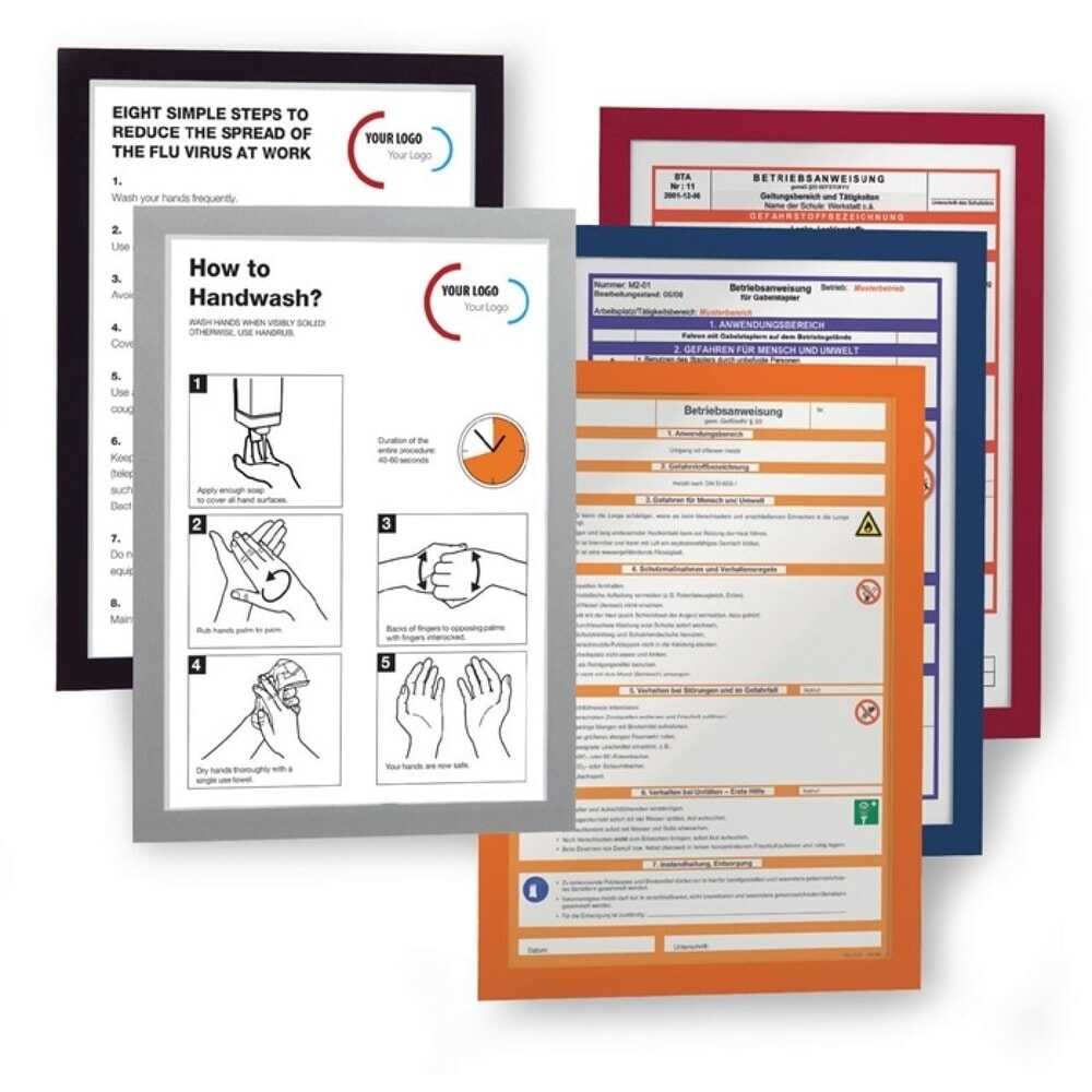 Produktabbildung: DURABLE Magnetrahmen, selbstklebende Rückenfolie, DIN A4 silber, 2 St./VE