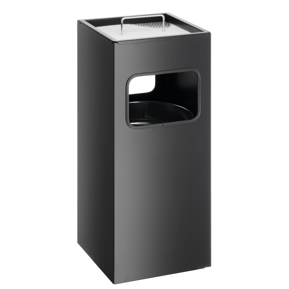 Produktabbildung Nr. 1: DURABLE Papierkorb Metall mit Ascher eckig, schwarz