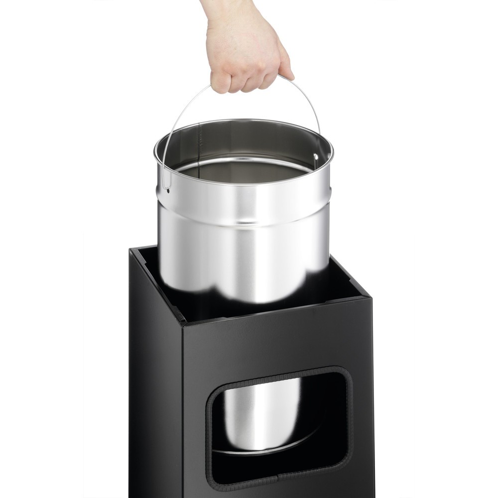 Produktabbildung Nr. 3: DURABLE Papierkorb Metall mit Ascher eckig, schwarz