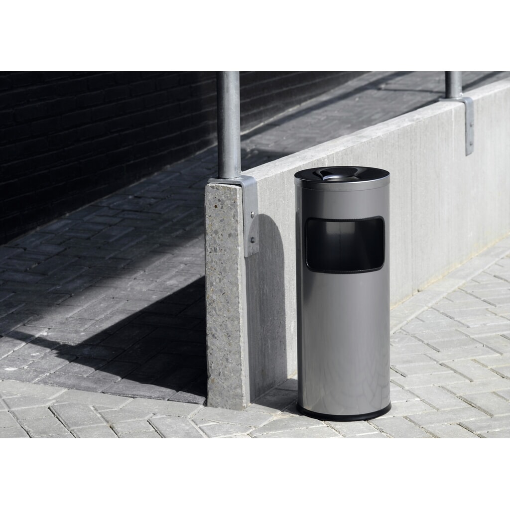 Produktabbildung: DURABLE Papierkorb Safe mit Ascher rund, anthrazit