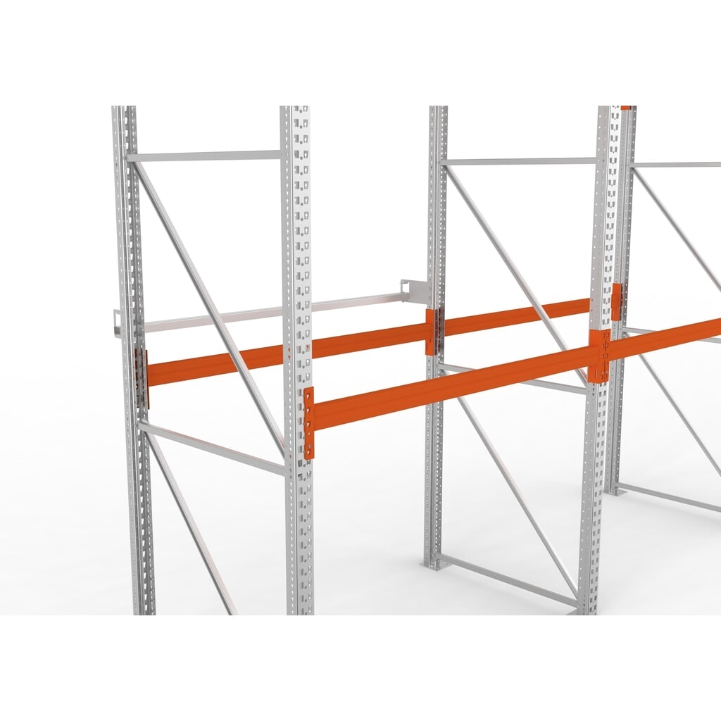 Produktabbildung: Durchschubsicherung für META Palettenregal MULTIPAL, Länge 2.700 mm