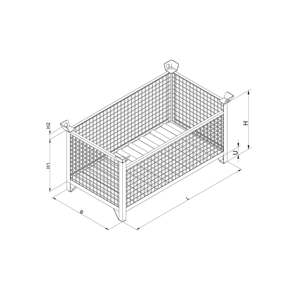 Produktabbildung Nr. 2: Eichinger® Industrie-Gitterbox-Stapelpalette, 1500 kg, LxBxH 1000x800x750 mm schokoladenbraun