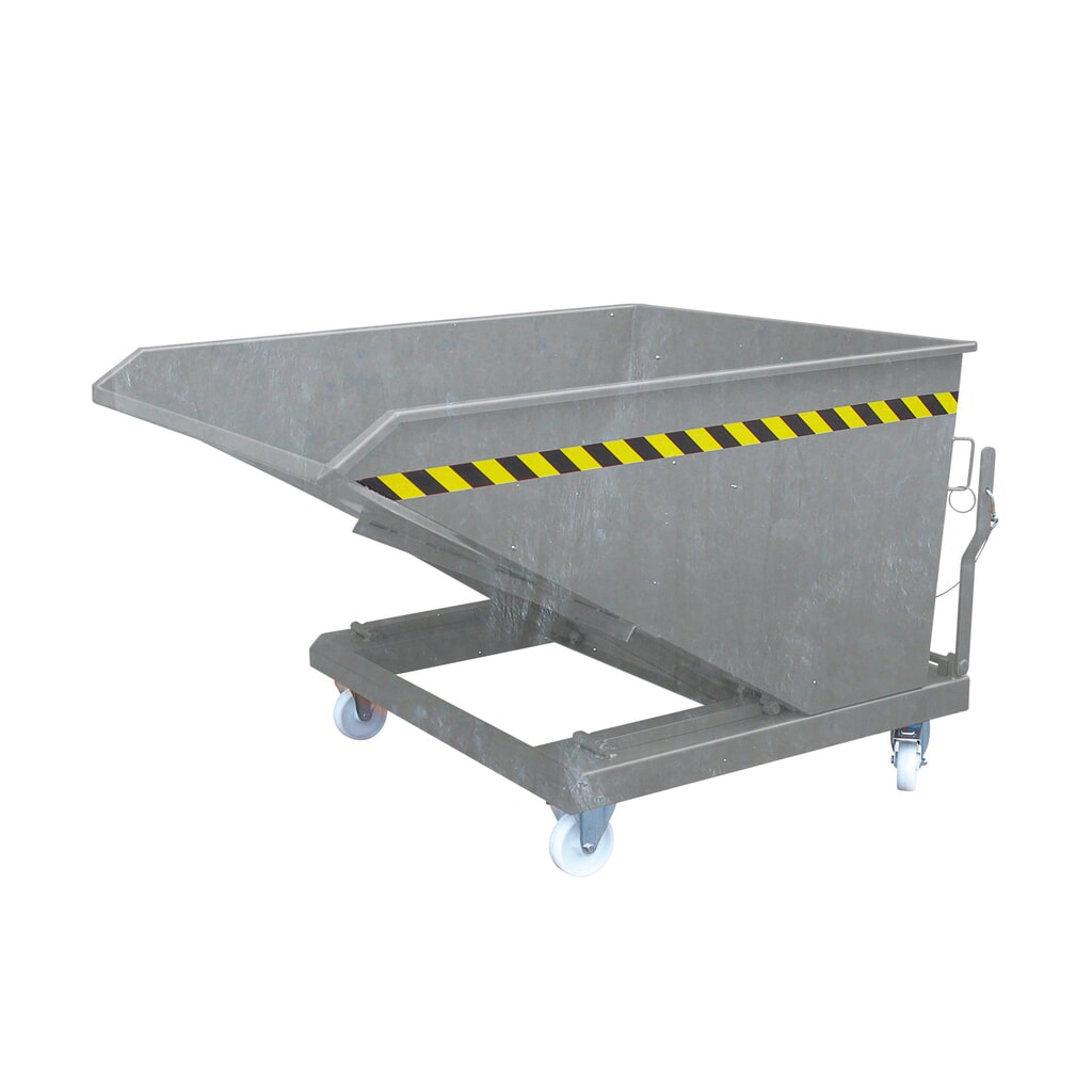 Produktabbildung: Eichinger® Kippbehälter in niedriger Bauhöhe, 1000 kg, 750 Liter, feuerverzinkt