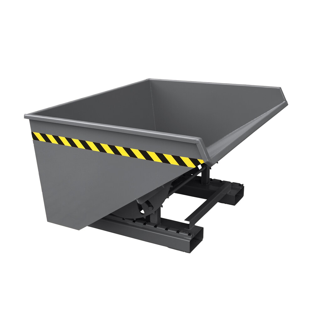 Produktabbildung: Eichinger® Schwerlast-Kippbehälter mit Abrollkufen, 1500 kg, 1250 Liter, anthrazitgrau