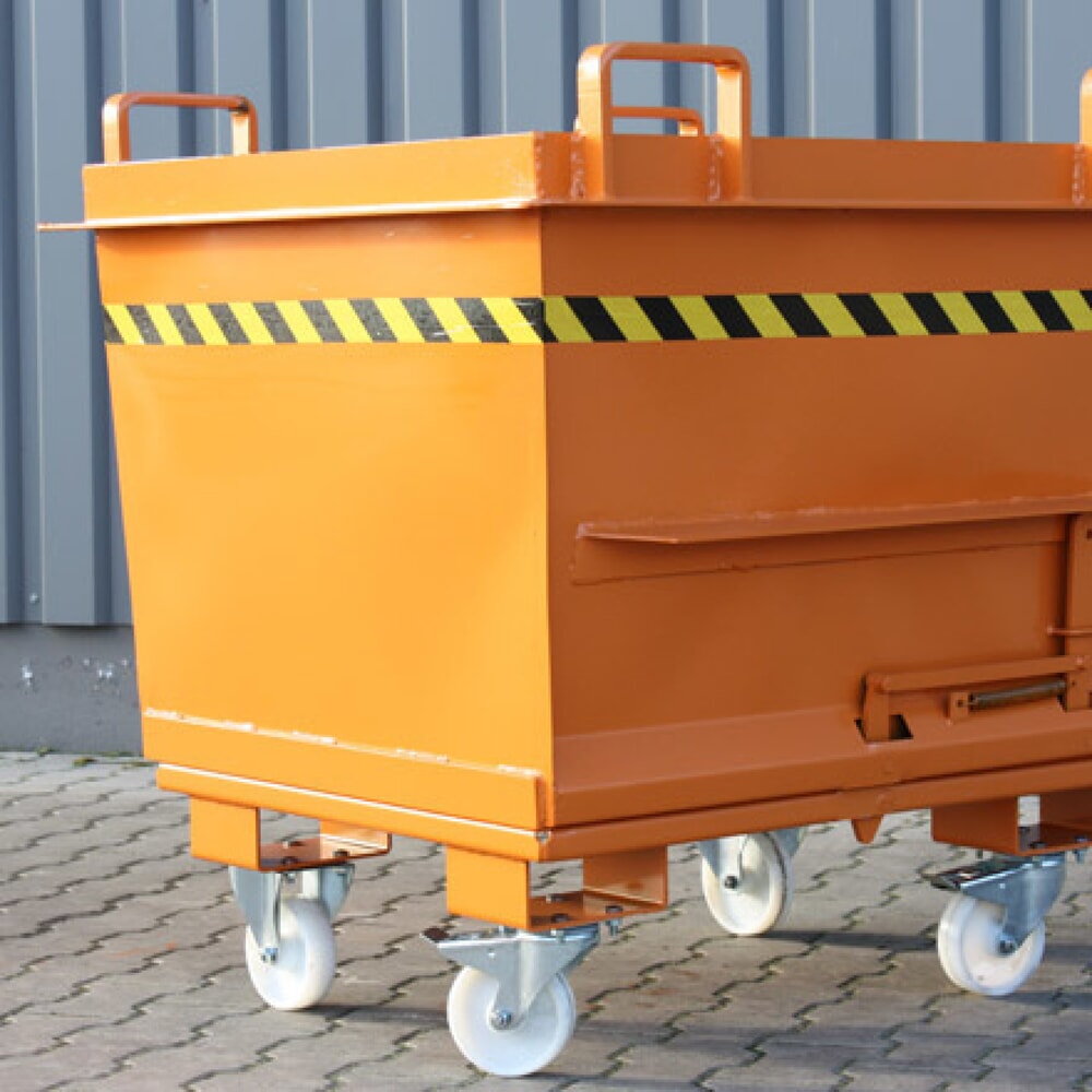 Produktabbildung Nr. 3: Eichinger® Klappbodenbehälter in konischer Ausführung, 1000 kg, 500 Liter reinorange
