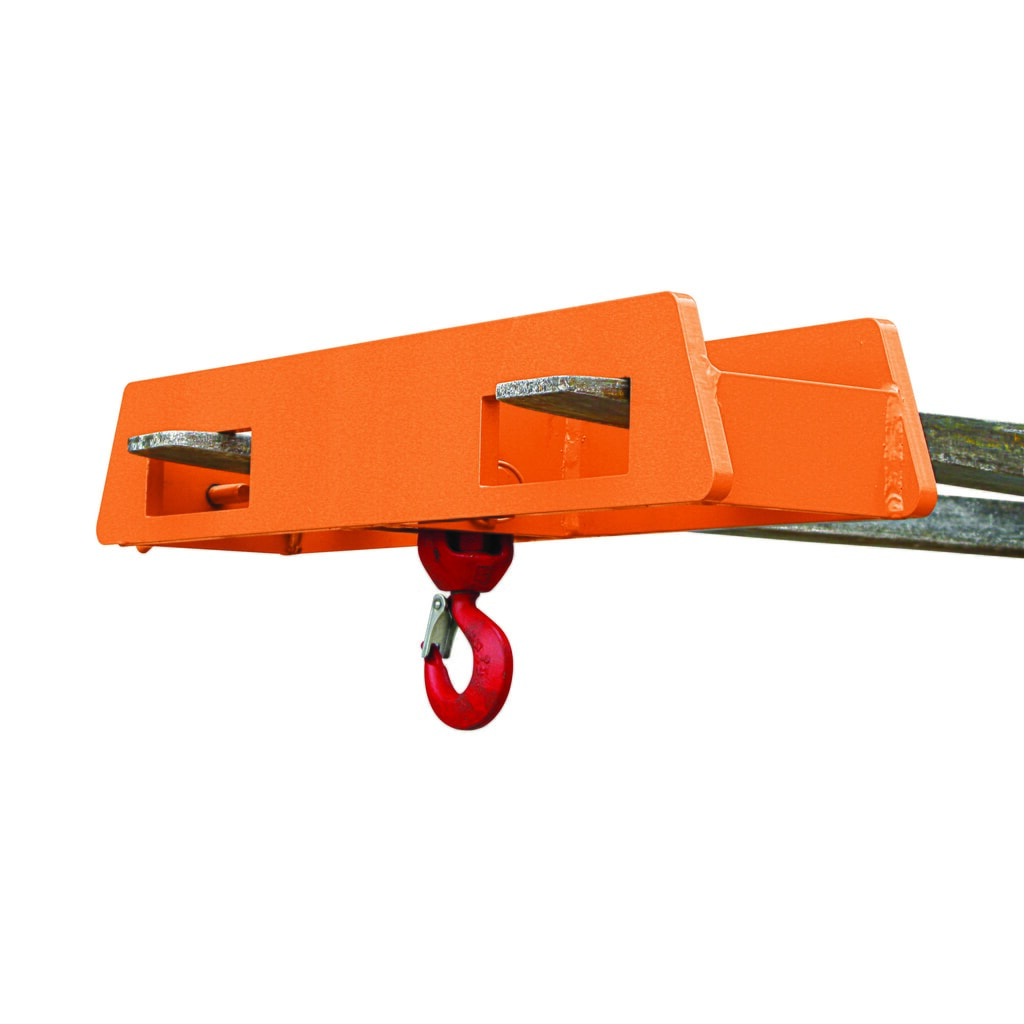 Produktabbildung: Eichinger® Lasthaken Stapler-Aufsatz über zwei Gabelzinken, 2500 kg, reinorange