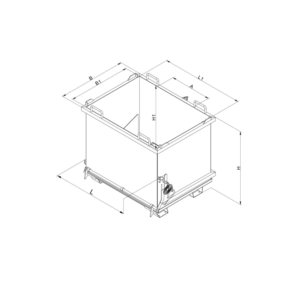 Produktabbildung Nr. 3: Eichinger® Klappbodenbehälter mit Zugseil, Volumen 0,3 m³, reinorange