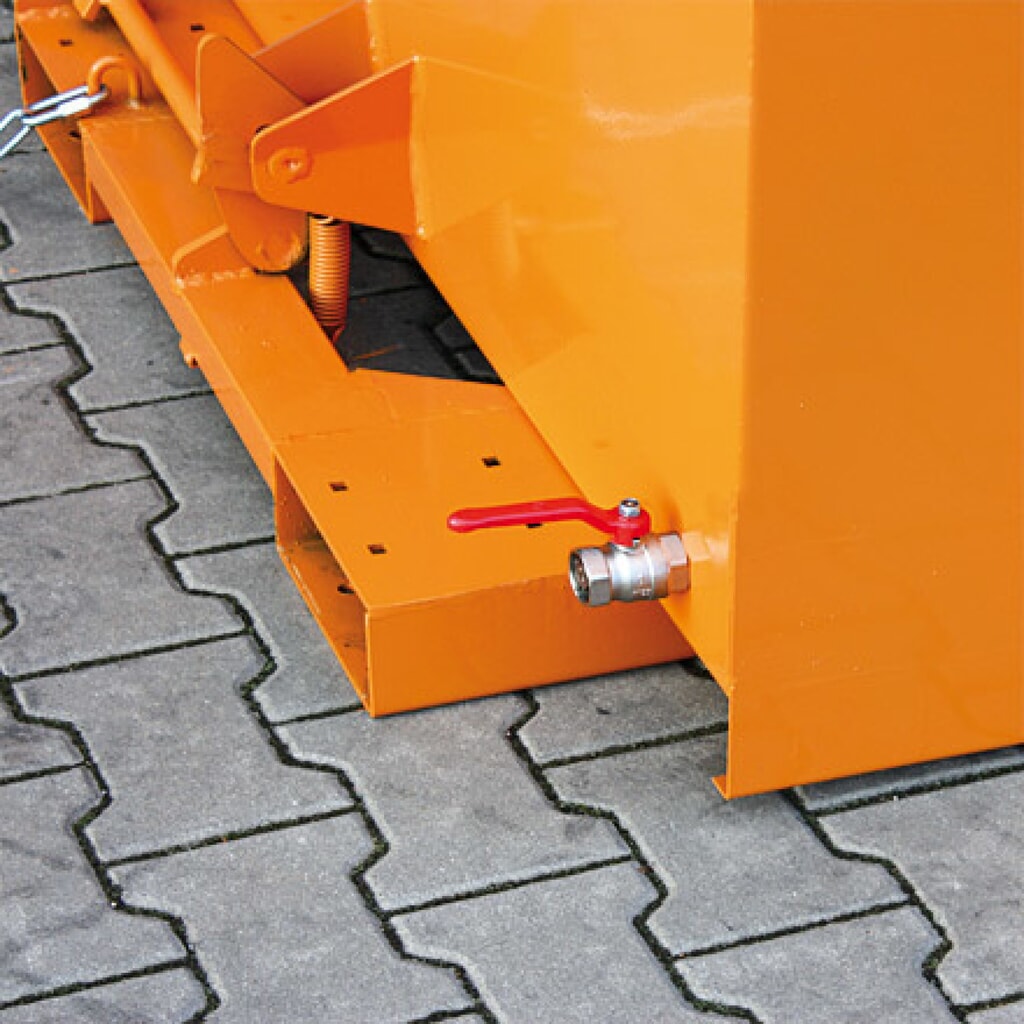 Eichinger® Spänebehälter mit Lochblech-Boden und Ablasshahn, 1000 kg, 300 Liter, reinorange Produktabbildung Nr. 2: Eichinger® Spänebehälter mit Lochblech-Boden und Ablasshahn, 1000 kg, 300 Liter, reinorange
