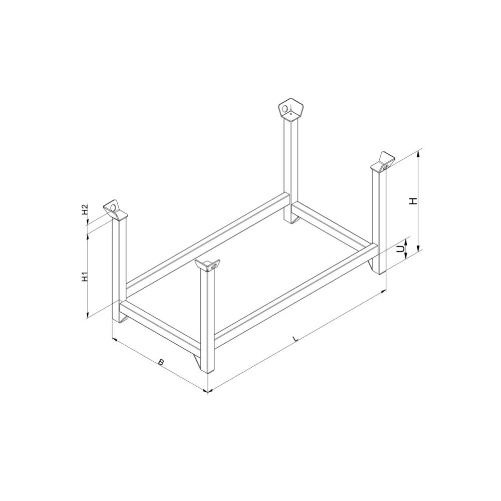 Produktabbildung Nr. 2: Eichinger® Stapelpaletten-Gestell, 2000 kg, LxBxH 1000x800x750 mm, schokoladenbraun