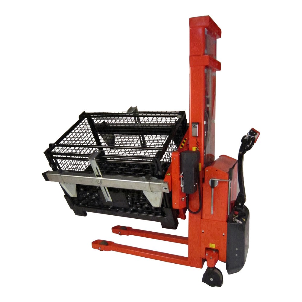 Produktabbildung: Logitrans Elektro-Stapler, schwenkbar, einstellbare Boxenhalter