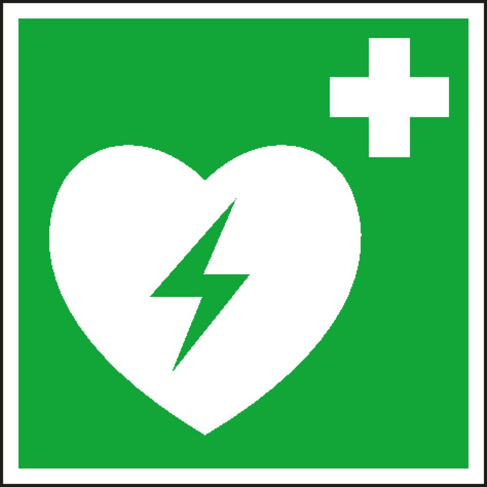 Produktabbildung: SafetyMarking® Defibrilatoren (AED), HxB 150 x 150 mm, Folie HI