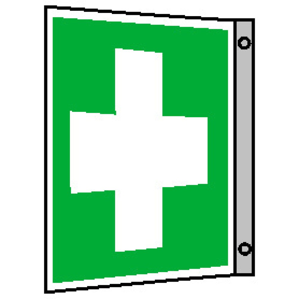 Produktabbildung: SafetyMarking® Erste Hilfe, Fahne, HxB 200 x 200 mm, Alu HI