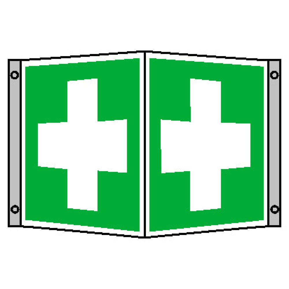 Produktabbildung: SafetyMarking® Erste Hilfe, Winkel, HxB 150 x 150 mm, Alu HI