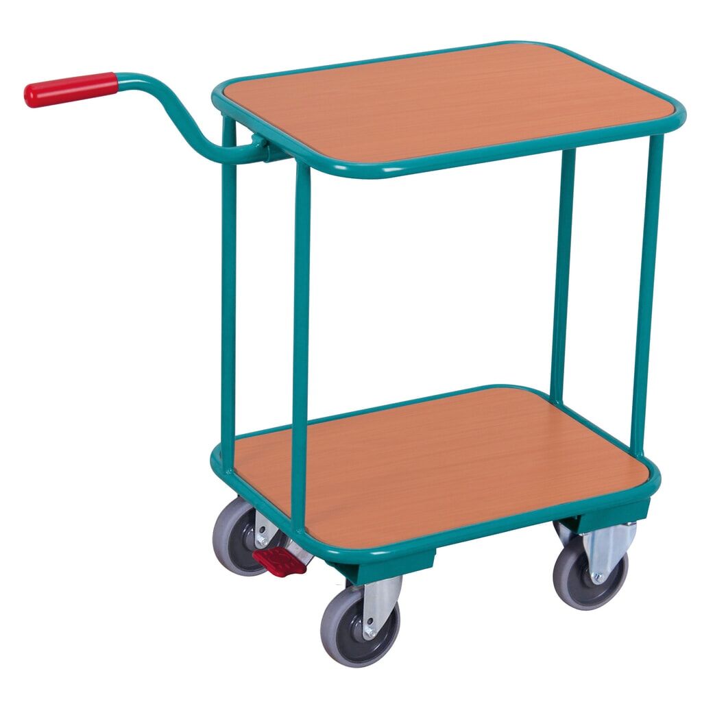 Etagen-Griffroller Ameise®, 2 Etagen à 603 x 450 mm, mit Zentralbremse Produktabbildung: Etagen-Griffroller Ameise®, 2 Etagen à 603 x 450 mm, mit Zentralbremse