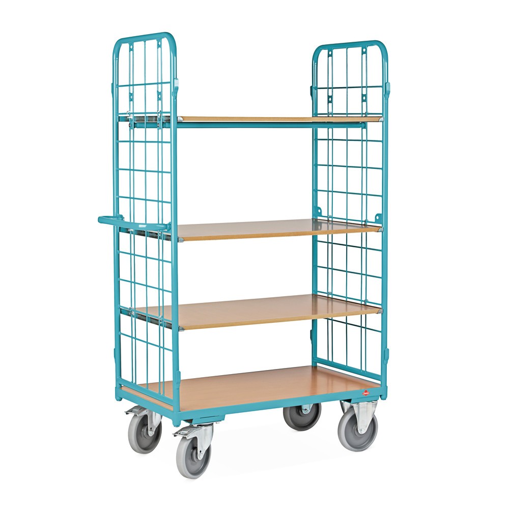 Produktabbildung Nr. 3: Etagenwagen Ameise®, mit Drahtgitter, ohne Rückwand, 4 Etagen à 1.000 x 600 mm, mit Zentralbremse