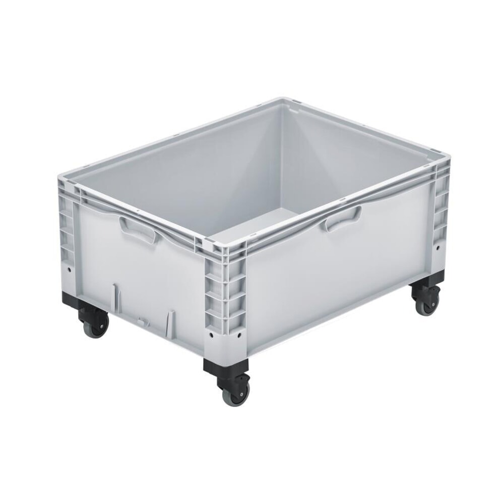 Produktabbildung: Alpha Eurobox aus PP mit geschlossenen Wänden, HxBxT 460 x 600 x 800 mm, mit Rollen