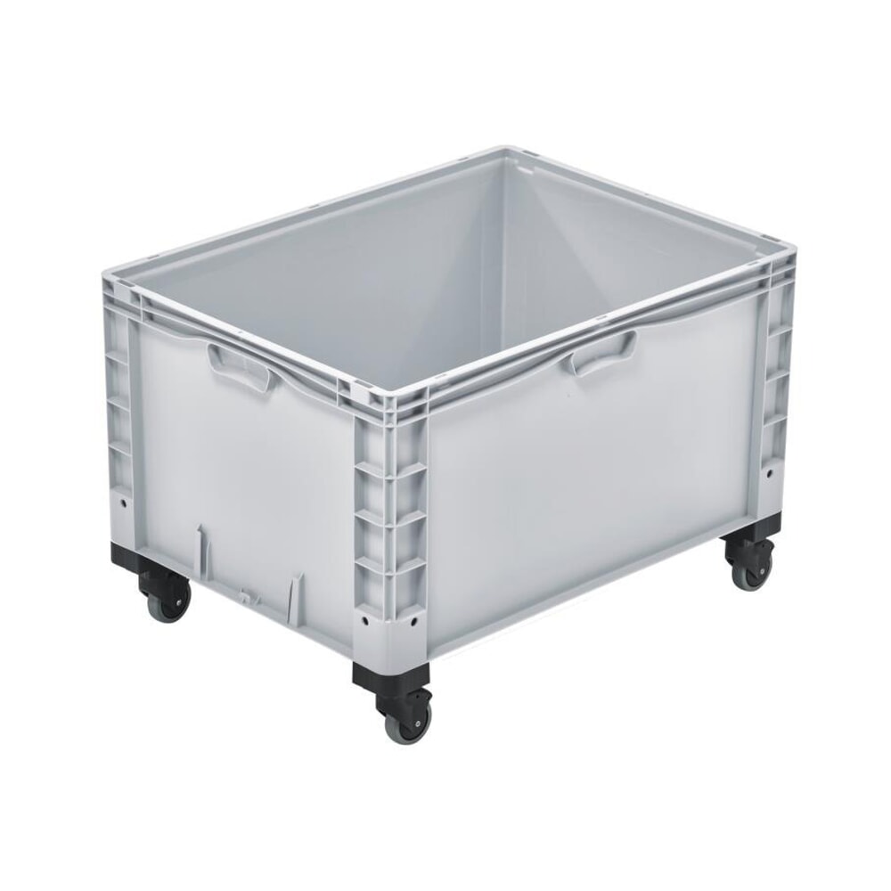 Produktabbildung: Alpha Eurobox aus PP mit geschlossenen Wänden, HxBxT 560 x 600 x 800 mm, mit Rollen