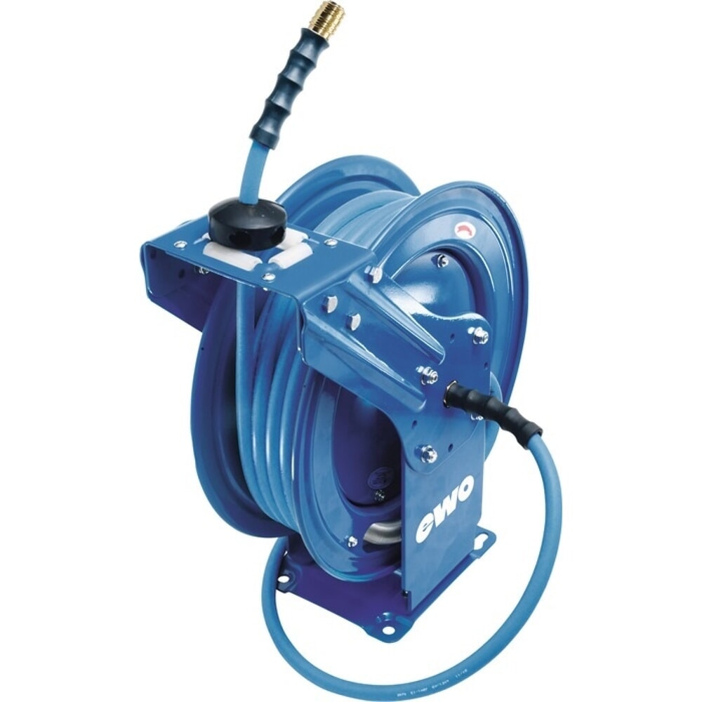 Produktabbildung: EWO Schlauchaufroller BluBird, Schlauchlänge 15 m Gehäuse Metall, für Luft und Wasser, Ausgangsanschluss DN 7,2