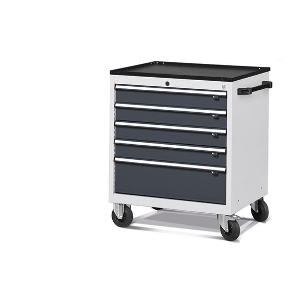 Produktabbildung: Fami FLEXA mobiler Schubladenschrank, 5 Schubladen, HxBxT 921 x 778 x 600 mm, lichtgrau, anthrazit