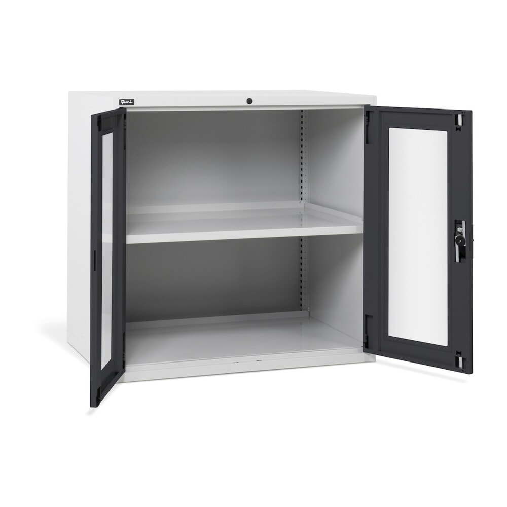 Produktabbildung: Fami MASTER Schrank mit Flügeltüren aus Polycarbonat, HxBxT 1.000 x 1.020 x 726 mm, lichtgrau, anthrazit