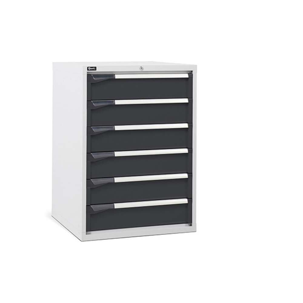 Produktabbildung: Fami MASTER Schubladenschrank, 6 Schubladen, HxBxT 1.000 x 714 x 726 mm, lichtgrau, anthrazit