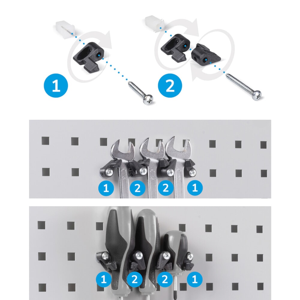 Produktabbildung Nr. 8: Fami PERFOM Werkstattschrank, 3 Schubladen, Lochplatten, Sichtlagerkasten, HxBxT 2.000 x 1.023 x 555 mm, lichtgrau, anthrazit
