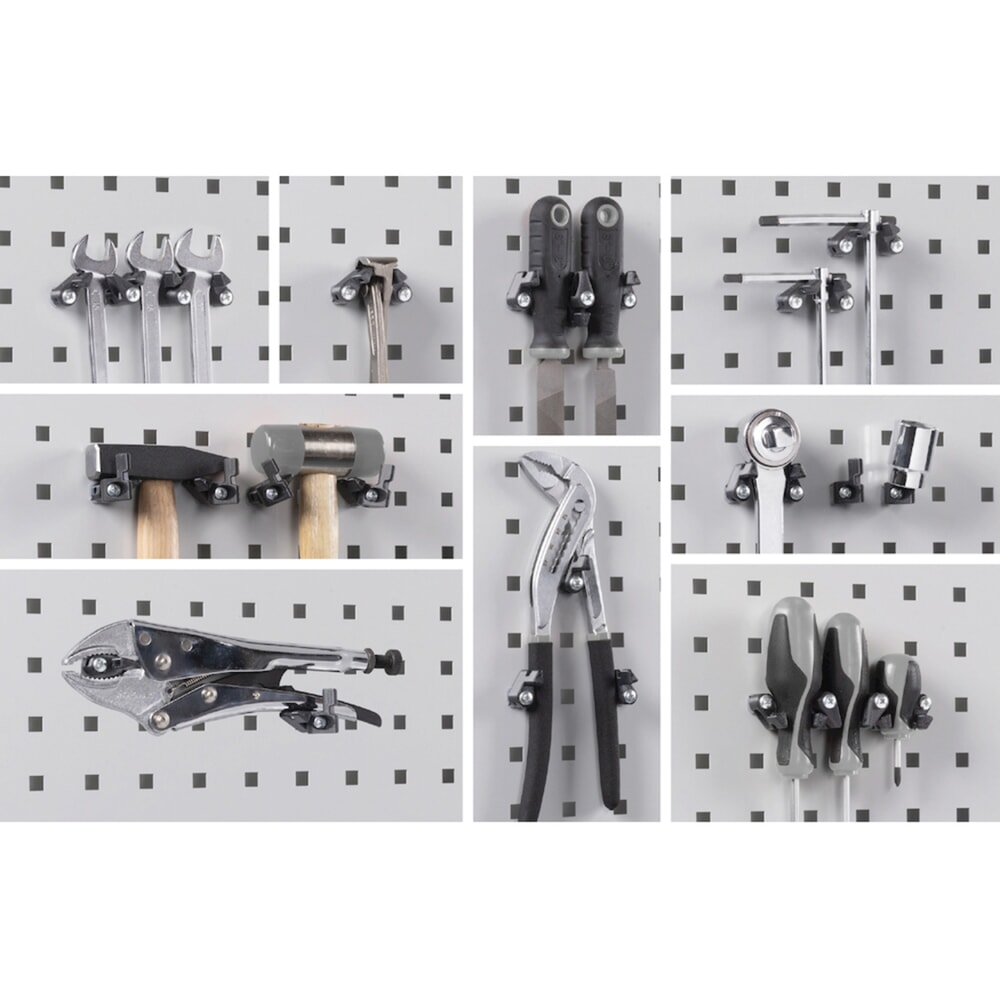 Produktabbildung Nr. 10: Fami PERFOM Werkstattschrank, 3 Schubladen, Lochplatten, Sichtlagerkasten, HxBxT 2.000 x 1.023 x 555 mm, lichtgrau, anthrazit