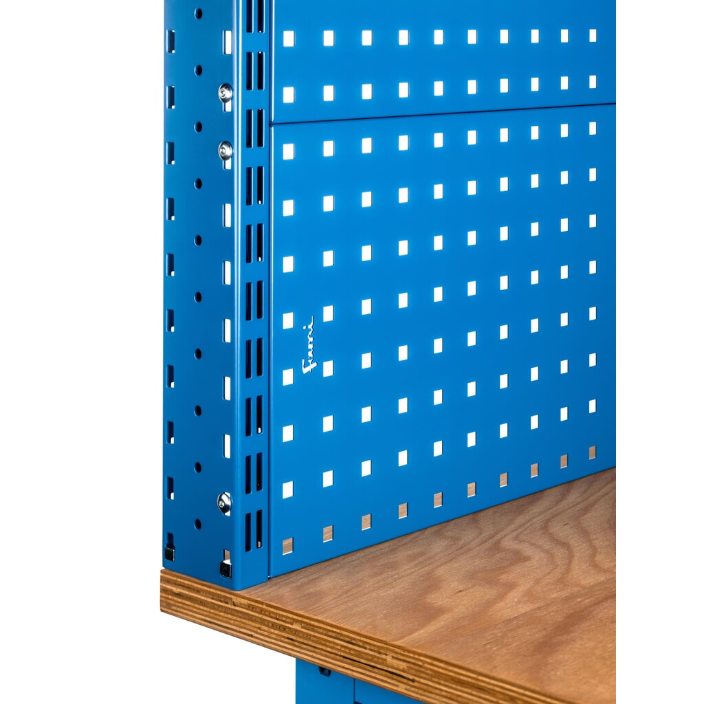 Produktabbildung Nr. 2: Fami Werkbank, höhenverstellbar, mit Multifunktionswand u. 1 Schublade, TK 1.000 kg, HxBxT 740-1.110 x 1.500 x 750 mm, RAL 5012 lichtblau