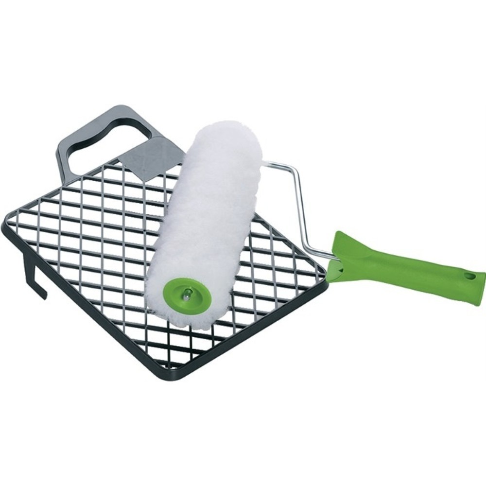 Produktabbildung: Farbrollerset Vestan B.180mm Florhöhe 20mm Kern-D.43mm 6mm m.Abstreifgitter