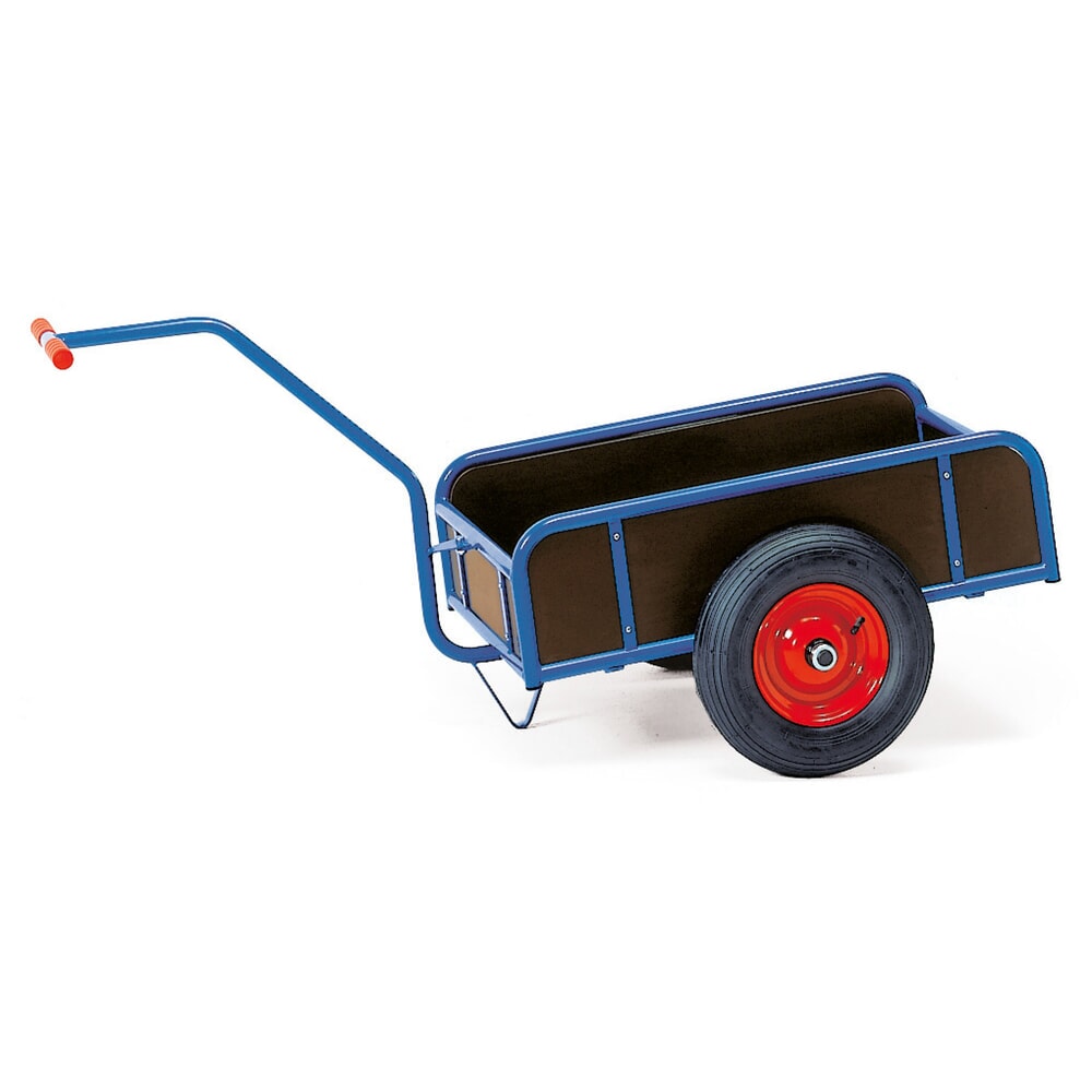 Produktabbildung: fetra® 1-achsiger Handwagen, geschlossene Wände, Luftbereifung, Ladefläche 795 x 445 mm