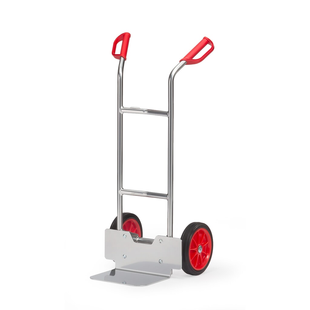 Produktabbildung: fetra® Alu-Stapelkarre, Tragkraft 150 kg, Schaufel BxT 320 x 250 mm, Vollgummi-Bereifung