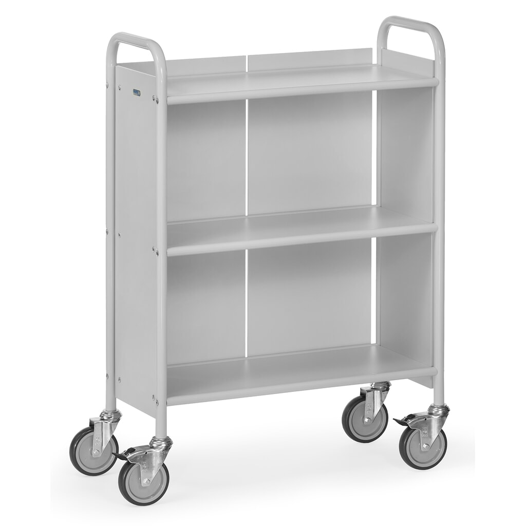 Produktabbildung: fetra® Büro- und Aktenwagen, 2 Fächer mit Rückwand