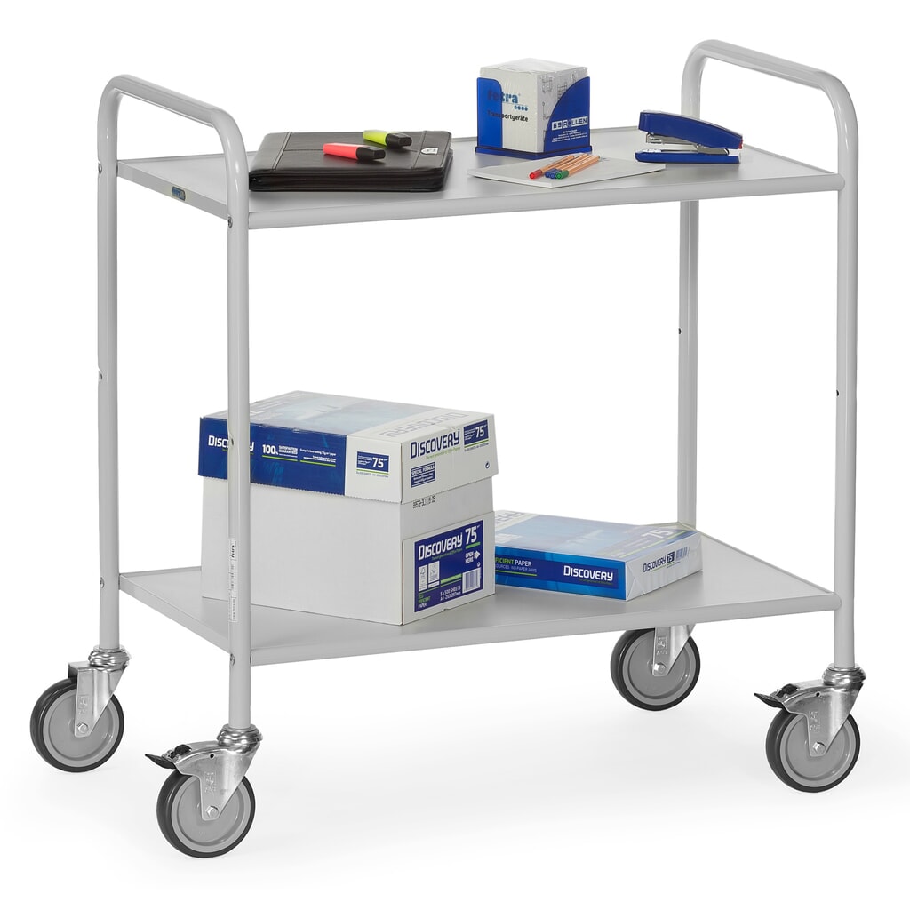 fetra® Büro- und Aktenwagen, offen, 2 Etagen à 800 x 500 mm Produktabbildung Nr. 2: fetra® Büro- und Aktenwagen, offen, 2 Etagen à 800 x 500 mm