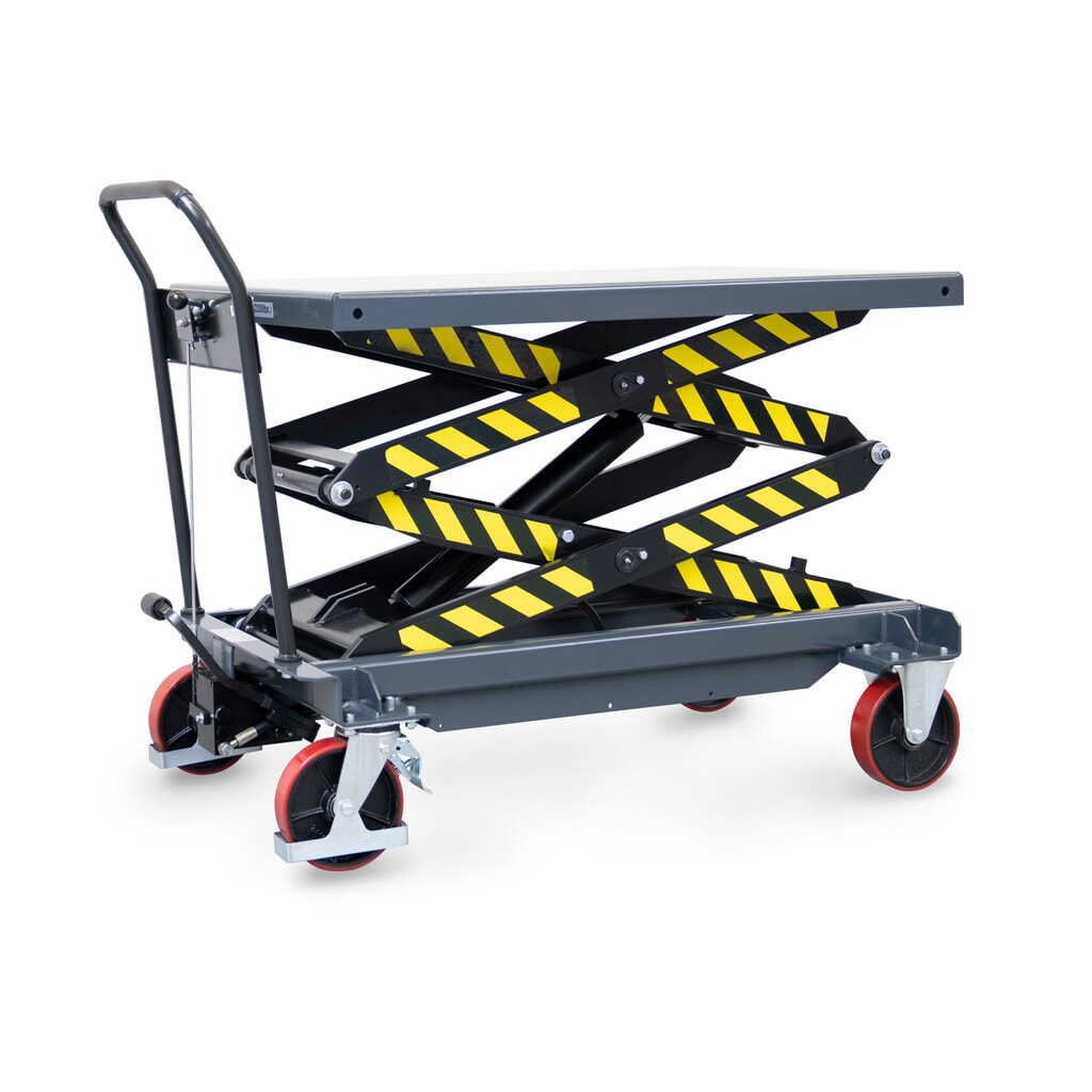 fetra® Doppelscheren-Hubtischwagen, Ladefläche 1.200 x 800 mm, Tragkraft 1.000 kg Produktabbildung Nr. 1: fetra® Doppelscheren-Hubtischwagen, Ladefläche 1.200 x 800 mm, Tragkraft 1.000 kg