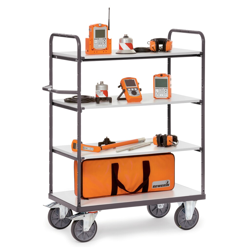 fetra® ESD-Etagenwagen, mit Holzböden, 4 Ladeflächen à 500 x 850 mm, Höhe 1.511 mm Produktabbildung Nr. 3: fetra® ESD-Etagenwagen, mit Holzböden, 4 Ladeflächen à 500 x 850 mm, Höhe 1.511 mm