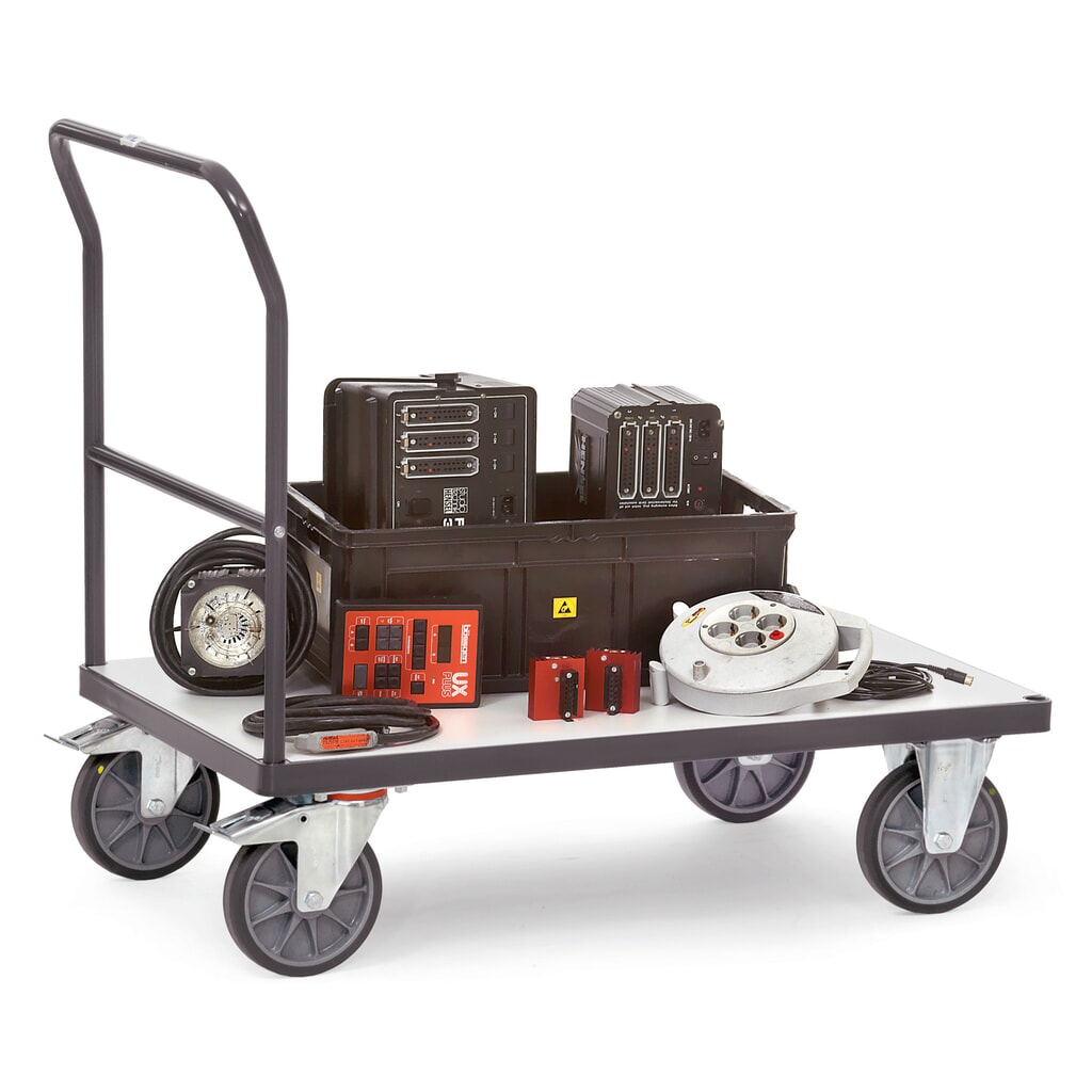 Produktabbildung Nr. 3: fetra® ESD-Plattformwagen, mit Holzladefläche BxT 600 x 1.000 mm, TK 600 kg