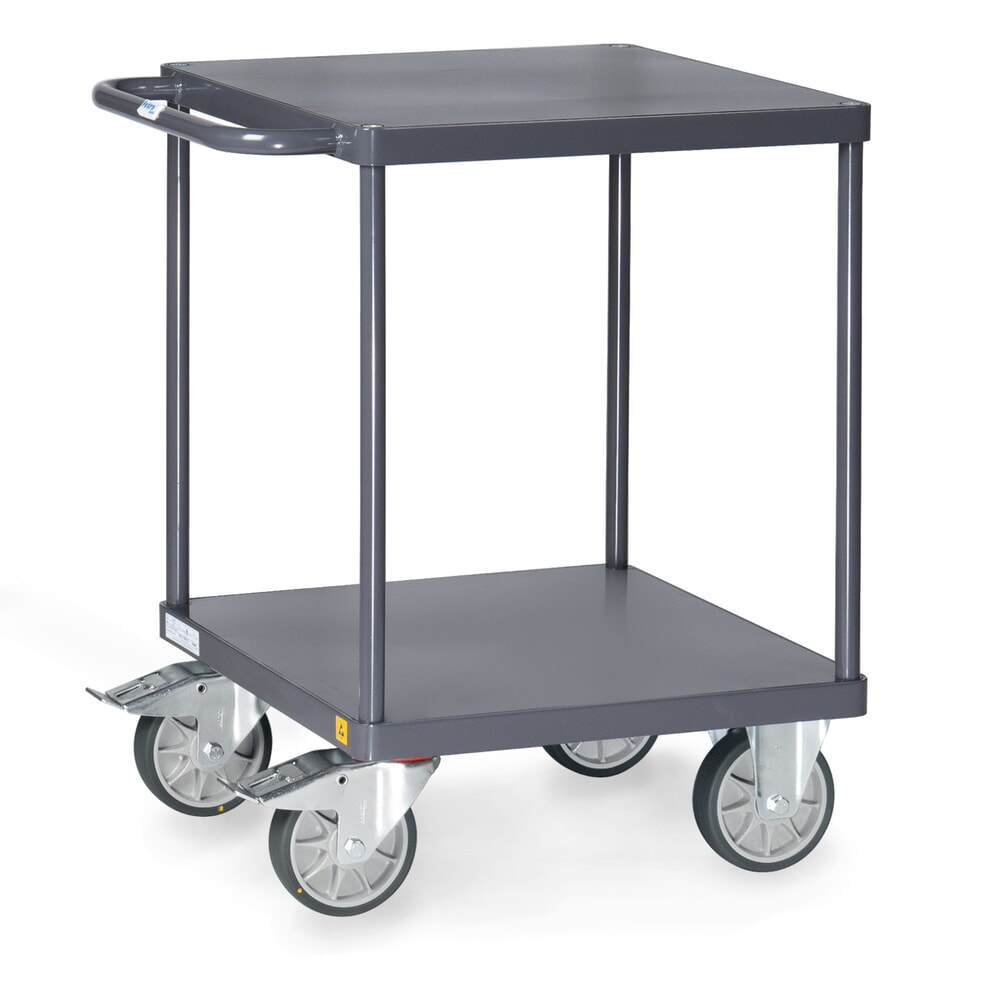 Produktabbildung: fetra® ESD-Tisch- und Montagewagen mit Stahlblechböden à 600 x 600 mm