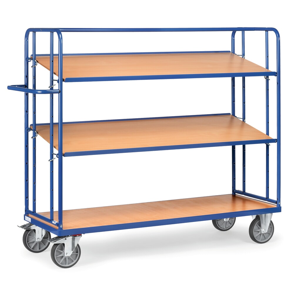 Produktabbildung: fetra® Eurokasten-Etagenwagen, TK 500 kg, 3 Etagen à 1.250 x 610 mm