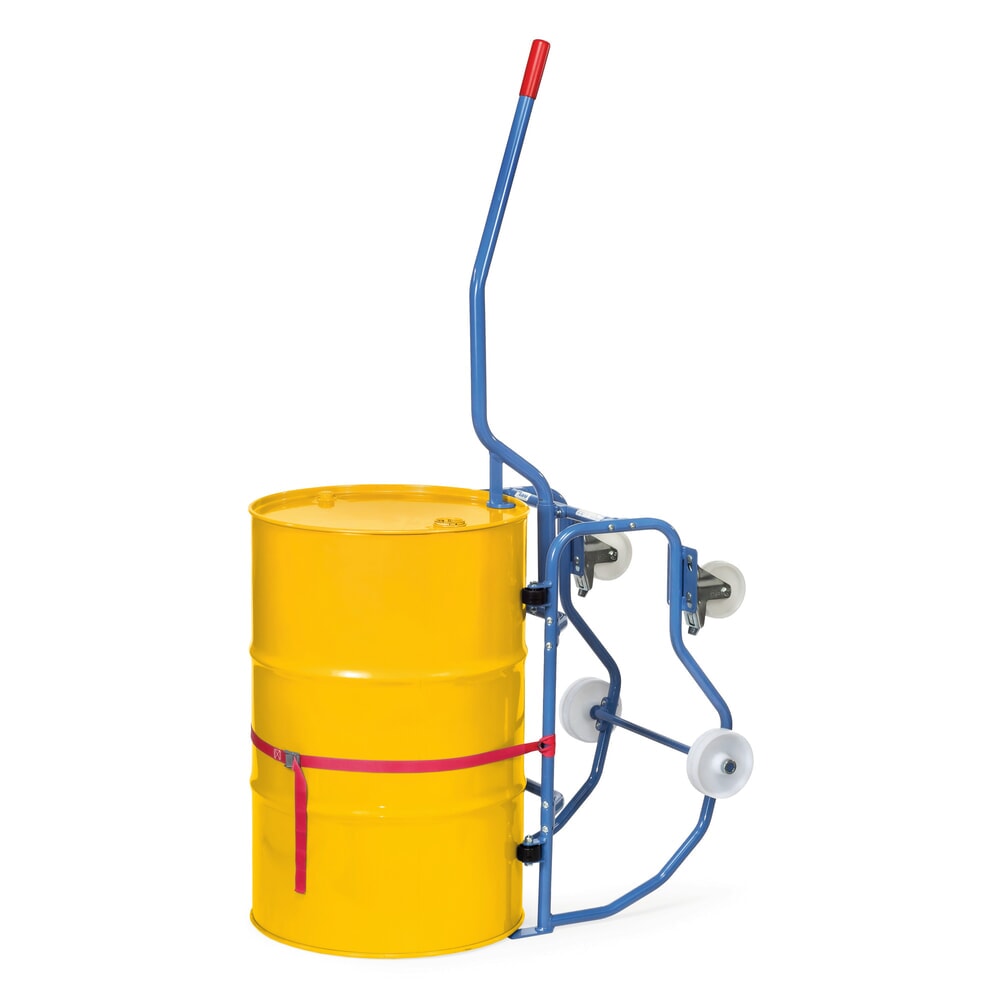 Produktabbildung Nr. 4: fetra® Fasskipper, TK 250 kg, mit Hebelstange, mobil, Kunststoffrollen zum Drehen des Fasses