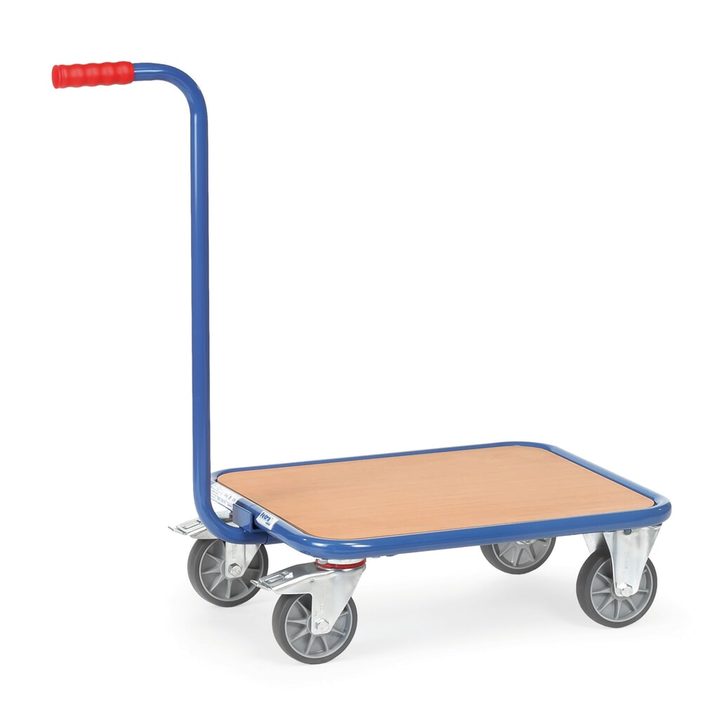 fetra® Griffroller, Holzplattform, 4 Räder, TK 250 kg Produktabbildung: fetra® Griffroller, Holzplattform, 4 Räder, TK 250 kg
