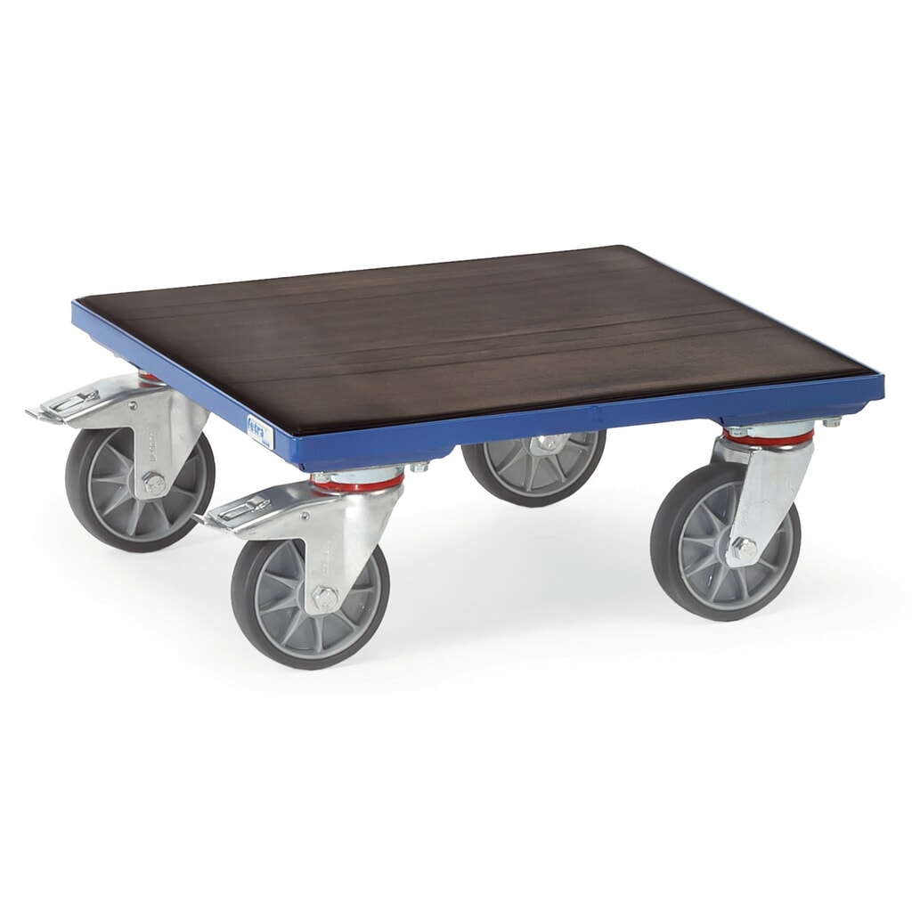 fetra® Kistenroller mit Riefengummi, TK 400 kg, Ladefläche 500 x 500 mm Produktabbildung: fetra® Kistenroller mit Riefengummi, TK 400 kg, Ladefläche 500 x 500 mm