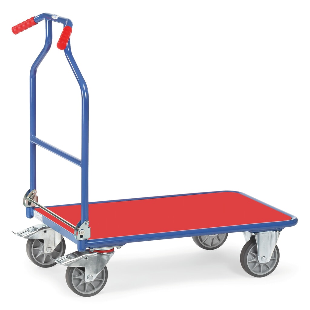 fetra® Klappwagen Optiliner, Tragkraft 400 kg, blau, rot Produktabbildung: fetra® Klappwagen Optiliner, Tragkraft 400 kg, blau, rot