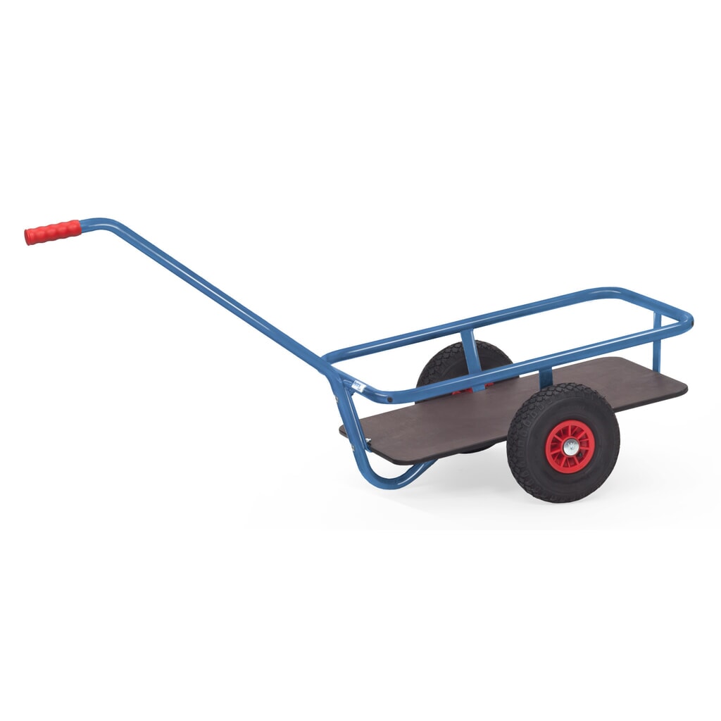 Produktabbildung: fetra® Leicht-Handwagen mit Vollgummirädern, HxBxL 777 mm x 581 mm x 1.381 mm, Tragkraft 200 kg, blau lackiert