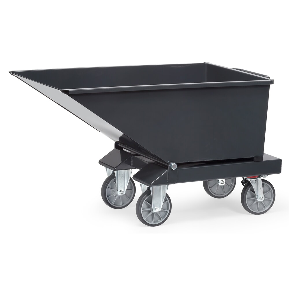 Produktabbildung: fetra® Muldenkipper mit Ablasshahn, Volumen 0,25 m³, RAL 7016 anthrazitgrau