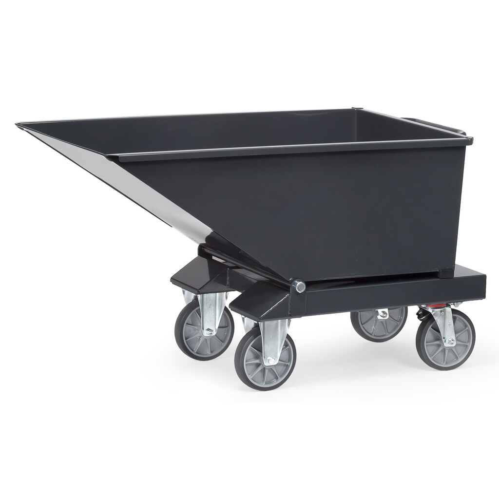 fetra® Muldenkipper mit Rollen, 0,25 m³, Anthrazitgrau Produktabbildung: fetra® Muldenkipper mit Rollen, 0,25 m³, Anthrazitgrau