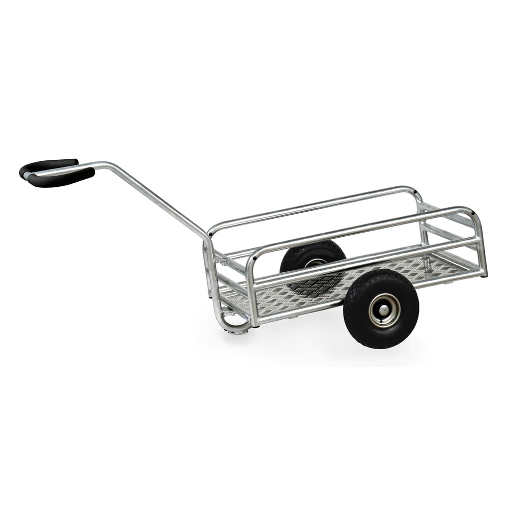 Produktabbildung: fetra® Outdoor-Handwagen, 1-Achser, TK 200 kg, Ladefläche BxT 795 x 445 mm, PU-Bereifung