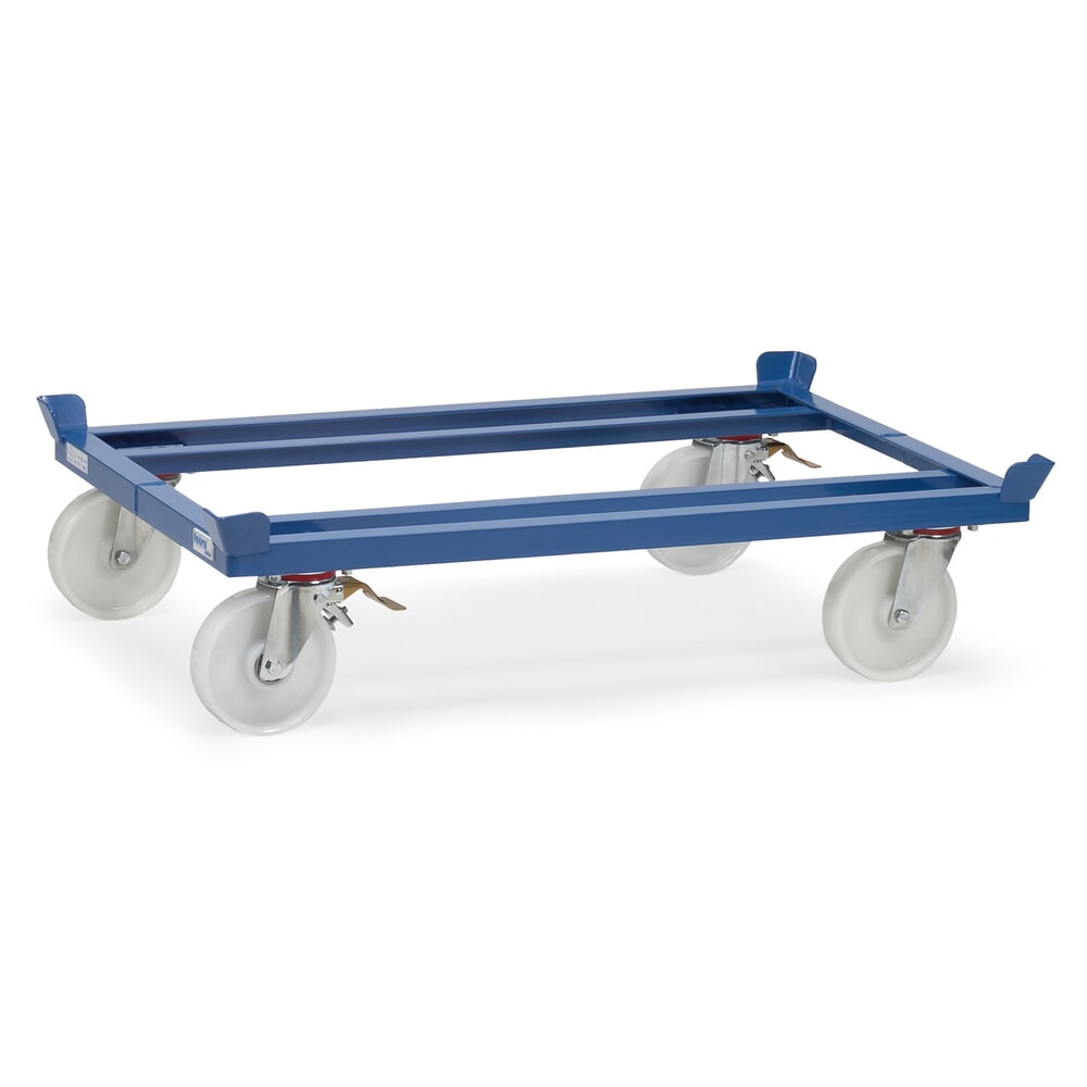Produktabbildung: fetra® Paletten-Fahrgestell, Polyamid-Räder, Tragkraft 1.050 kg, à 1.210 x 1.010 mm, brillantblau